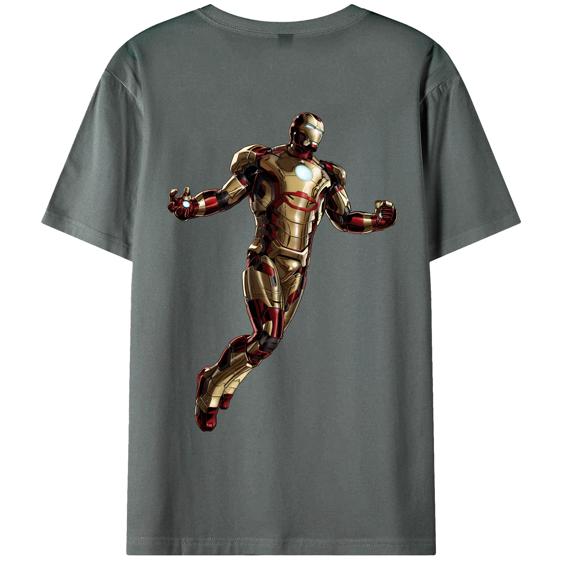 （画像用） アベンジャーズ The Avengers 綿100％ メンズ半袖Tシャツ（バックプリント） 通気性